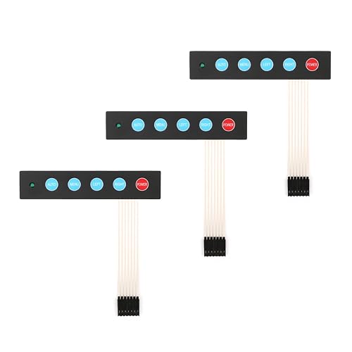 Light Switch Array 3Pcs 1x5 Matrix Array Membrane Switch 5 Key Display Switch Keypad ...