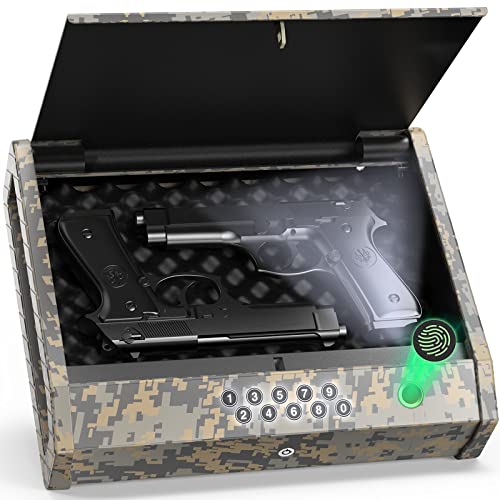 HOLEWOR Gun Safe,Biometric Gun Safes for Pistols with Two Gun Capacity