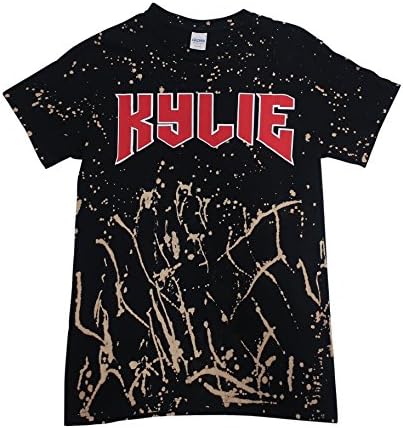 Kylie Jenner, Kylie Scripted T-Shirt, Vintage Bleached - Black - (Red and White Print) (4XL)