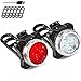 SOKLIT USB Rechargeable Bike Light Front and Rear Waterproof IPX4 Super Bright Bicycle LED Light Set 120 Lumen with 650mah Lithium Battery, 4 Light Mode Options, Including 2 USB cables and 6 Strap