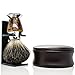 Maison Lambert Shaving Kit for Men with Black Badger Shaving Brush, Double Edge Safety Razor, and Stainless Steel Stand