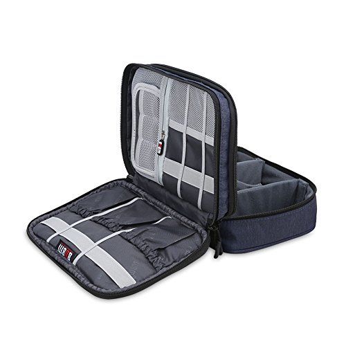 image for BUBM Electronic Accessories Organizer, Double-Layer Travel Gadget Carr