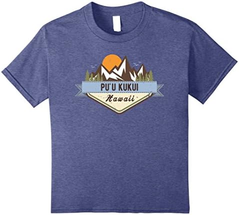 Kids Pu'u kukui Hawaii National Park T-shirt for hiking lover 8 Heather Blue