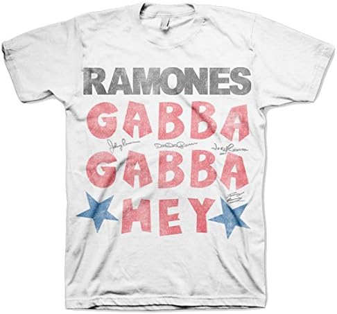 Ramones Gabba Gabba Hey Distressed T-shirt - White (Medium)