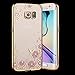 Samsung Galaxy S7 Edge Case,Inspirationc [Secret Garden] Gold and Pink TPU Plating Clear Shiny Cover Series for Samsung Galaxy S7 Edge-Swarovski