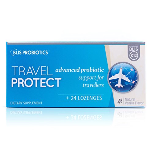BLIS TravelProtect with High Potency BLIS K12, 2.5 Billion CFU Oral Probiotic to Support Your Throat Health & Immunity While Travelling or Flying, Sugar-Free, 24 Lozenges