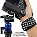 USA GEAR DualGRIP Professional Grip Camera Hand Strap with Neoprene Design and Metal Plate - Compatible with Canon, Fujifilm, Nikon, Sony, and More DSLR, Mirrorless, Point & Shoot Cameras (Polka Dot)