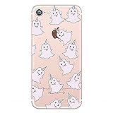 iPhone 8 / 7 Compatible, Anime Exotic Collection Colorful Rubber Flexible Silicone Case Bumper for Apple Clear Cover (Cute Ghost Unicorn Overload)