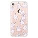 iPhone 7, Anime Exotic Collection Colorful Rubber Flexible Silicone Case Bumper for Apple Clear Cover (Cute Ghost Unicorn Overload)