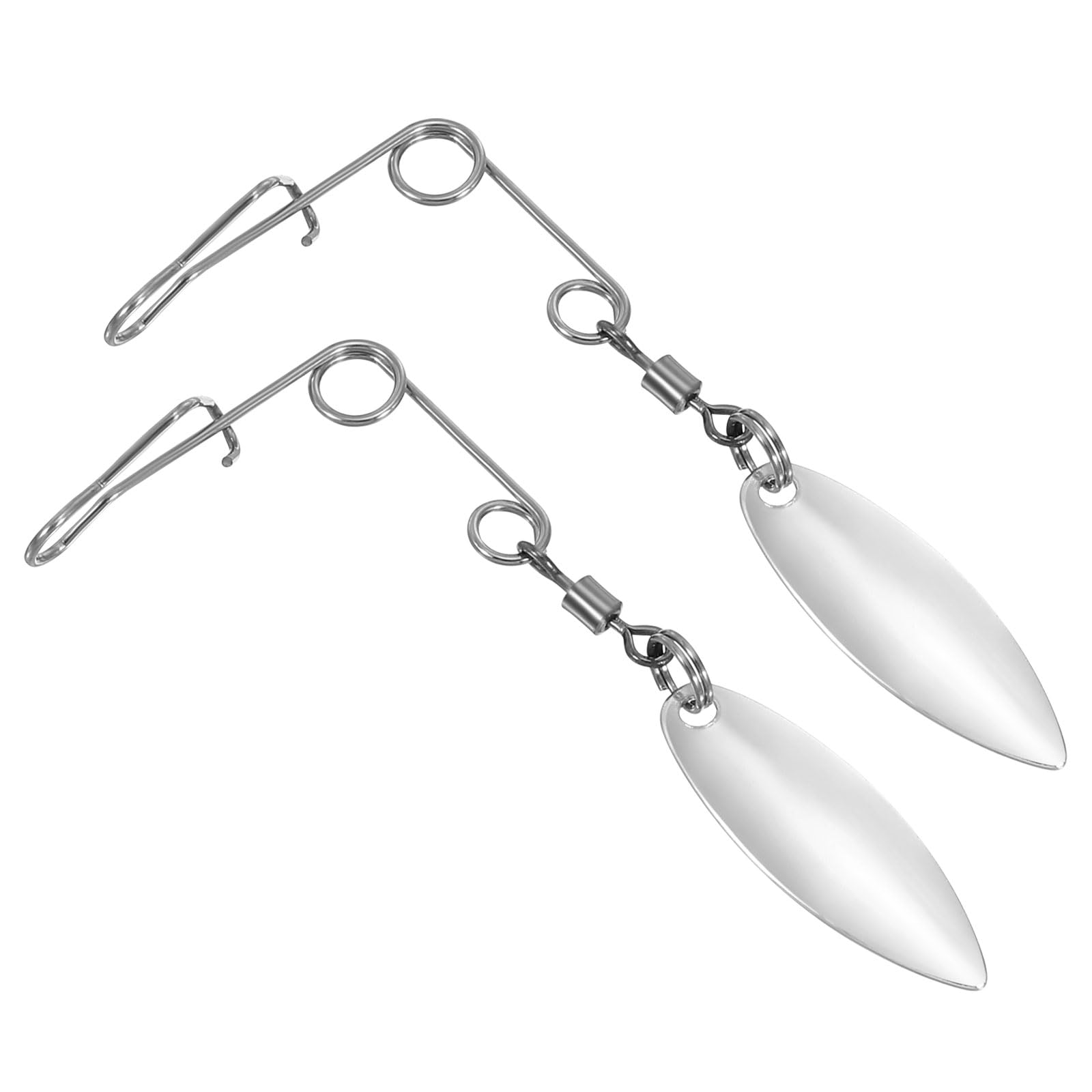 PATIKIL Fishing Spinnerbait Wire with Blade, 30Pcs Lure Making Supplies for Bass Fishing, Small-sized Willow Leaf, Silver Tone