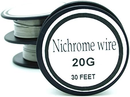 zhouyoungsuk Nichrome wire36g 34g 32g 30g 28g 27g 26g 24g 22g 20g Gauge 100 FT 0.8mm Resistor AWG Resistance (20Gauge/30Feet)