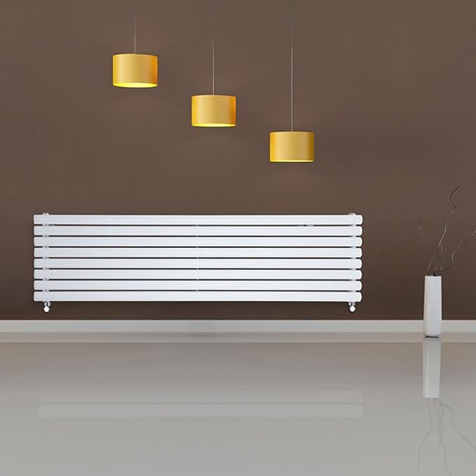 Milano Hudson Reed Heizkörper Revive - 472 mm x 1780 mm - horizontale Design Heizung aus Stahl - Oberfläche in Weiß