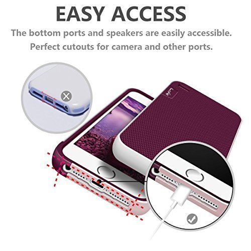 iPhone 5S Case, LoHi Apple iPhone SE Case [Dual Protection] Anti-Scratch Shockproof Bumper Case for iPhone SE 5S 5 - Wine Red