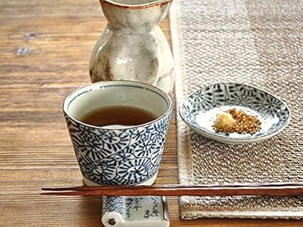 Amazon 食器 蕎麦猪口 おしゃれ そばちょこ 和食器 モダン 美濃焼 小鉢 カップ アウトレット カフェ風 藍染たこ唐草そば猪口 Diomery そば猪口