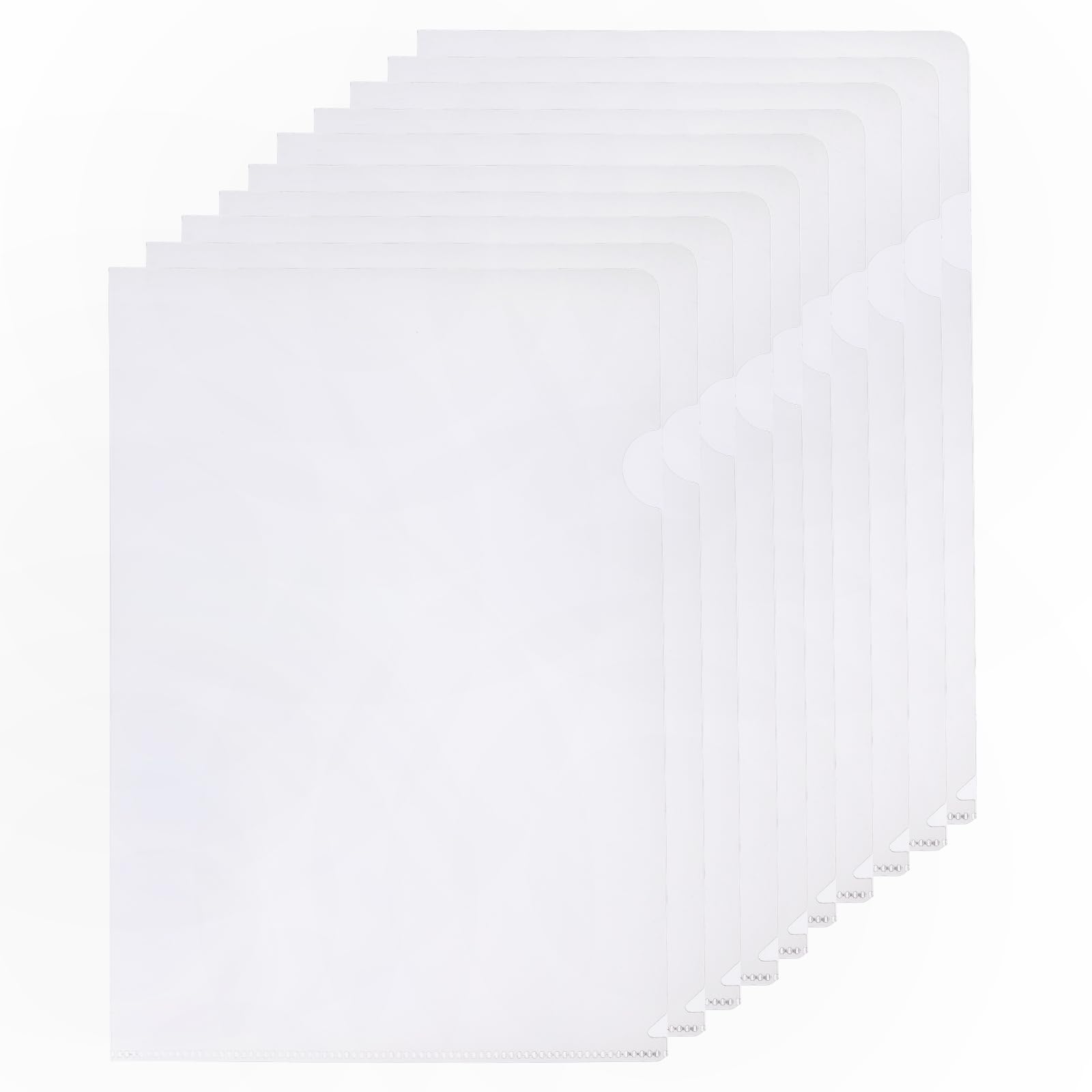 PATIKIL L Type Folders 50 Pack A4 Plastic File Project Pockets Clear Paper Document Jacket Sleeves for Office, Frosted