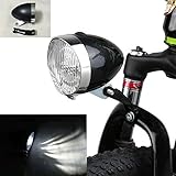 GOODKSSOP Black Vintage Bicycle Bike 3 LED Retro Headlight Front Light Fog Head Night Safety Lamp