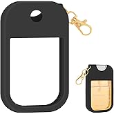 GAWBYET Hand Sanitizer Spray Case Compatible with Touchland, Silicone Hand Sanitizer Case Holder with Keychain for Power Mist and Glow Mist 1 fl oz,(Black)