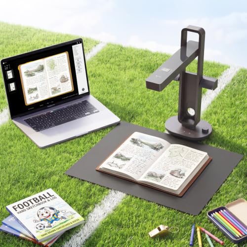 CZUR Aura Pro Portable Book Scanner Max A3 Size Document Scanner with Multilingual Recognition Lamp (OCR), Compatible with MacOS and Windows