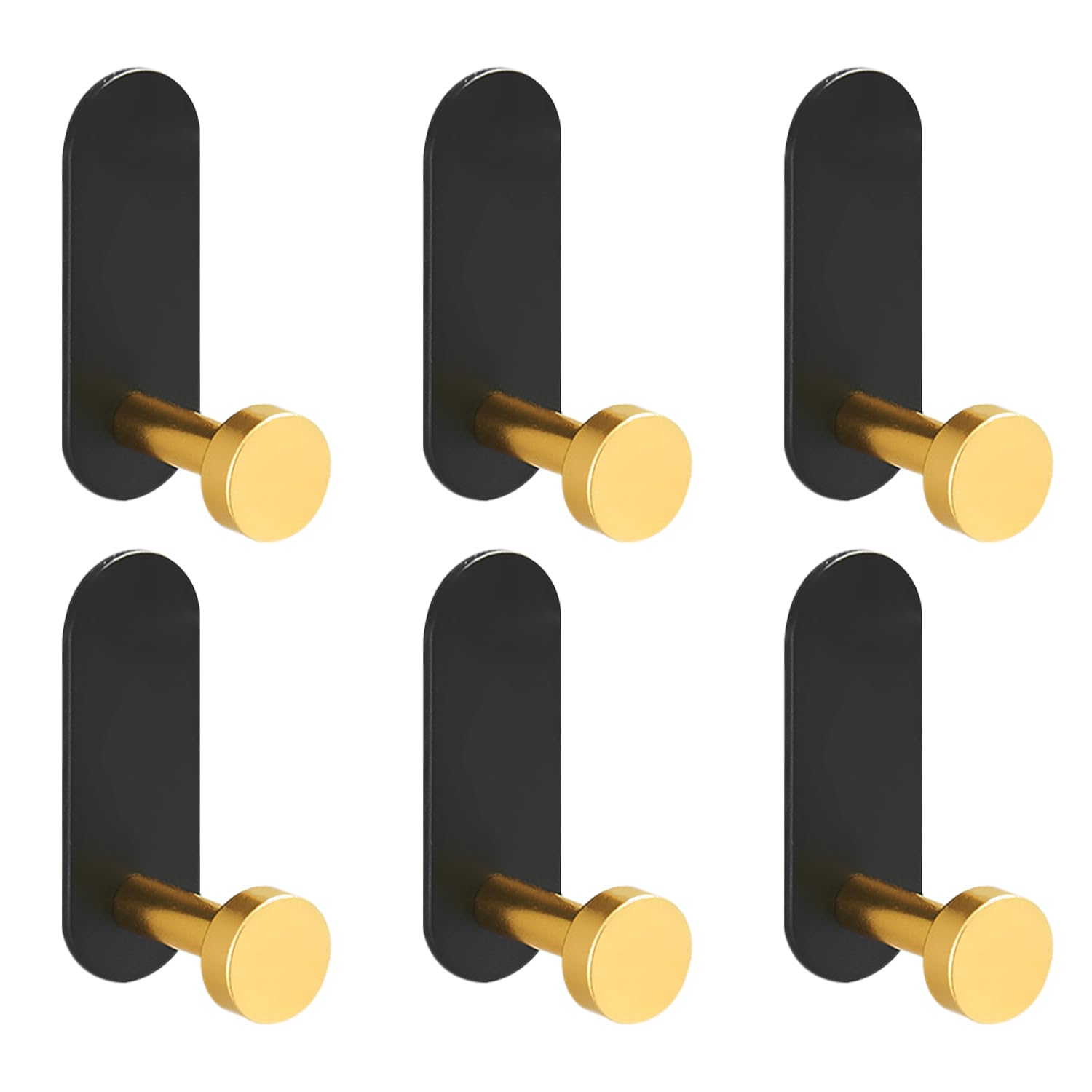 XMNIVATE 6 Pieces Wall-Mounted Metal Hooks, Coat Hooks Behind The Door, Towel Hooks, No Punching Hooks, Umbrella Hooks, Waterproof and Rust-Proof Hooks for Kitchen, Bathroom, Behind-The-Door Storage