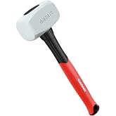 Goldblatt 16 oz. Low Recoil Double Face White Flooring Rubber Mallet Hammer | Laminate Flooring, Non-Marring Face, Woodworking Projects, Paver Installation, Heavy-Duty Striking