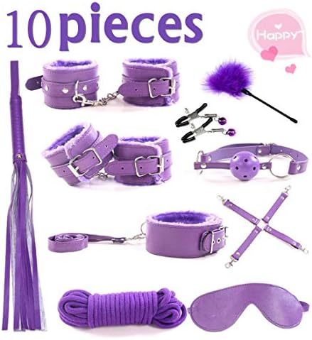 Purple Kits Plush Leather Role Play for Couple 10-Pieces
