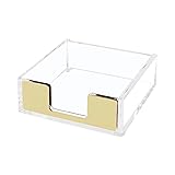NatSumeBasics Gold Sticky Note Holder Clear Acrylic