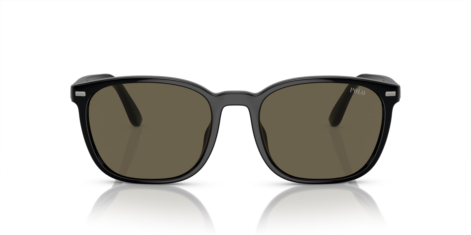 Photo 1 of Polo Ralph Lauren Men's PH4208U Universal Fit Square Sunglasses, Shiny Black/Brown, 55 mm