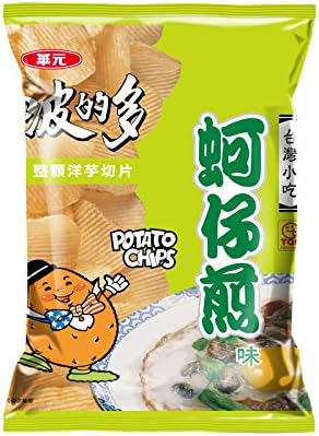 Taiwan traditional Oyster Omelet Potato Chips 華元波的多 蚵仔煎口味 蚵仔煎餅乾