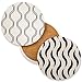 Absorbent Ceramic Stone Coasters for Drinks: Geometric Drink Coaster Set with Cork Back - Round Coasters and Holder Box for Home, Office, Bar - Coffee Table Beverage Cup Mat Sets - 4 Inch, Set of 6