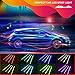 Car Interior Lights, 4pcs 48LED Multicolor Car LED Strip Light, Decorative LED Lighting Kit with Sound Active Function, Wireless Remote Control and Smart USB Port (8 Colors)thumb 1