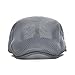 VOBOOM Men Breathable mesh Summer hat Newsboy Beret Ivy Cap Cabbie Flat Cap (Dark Grey)