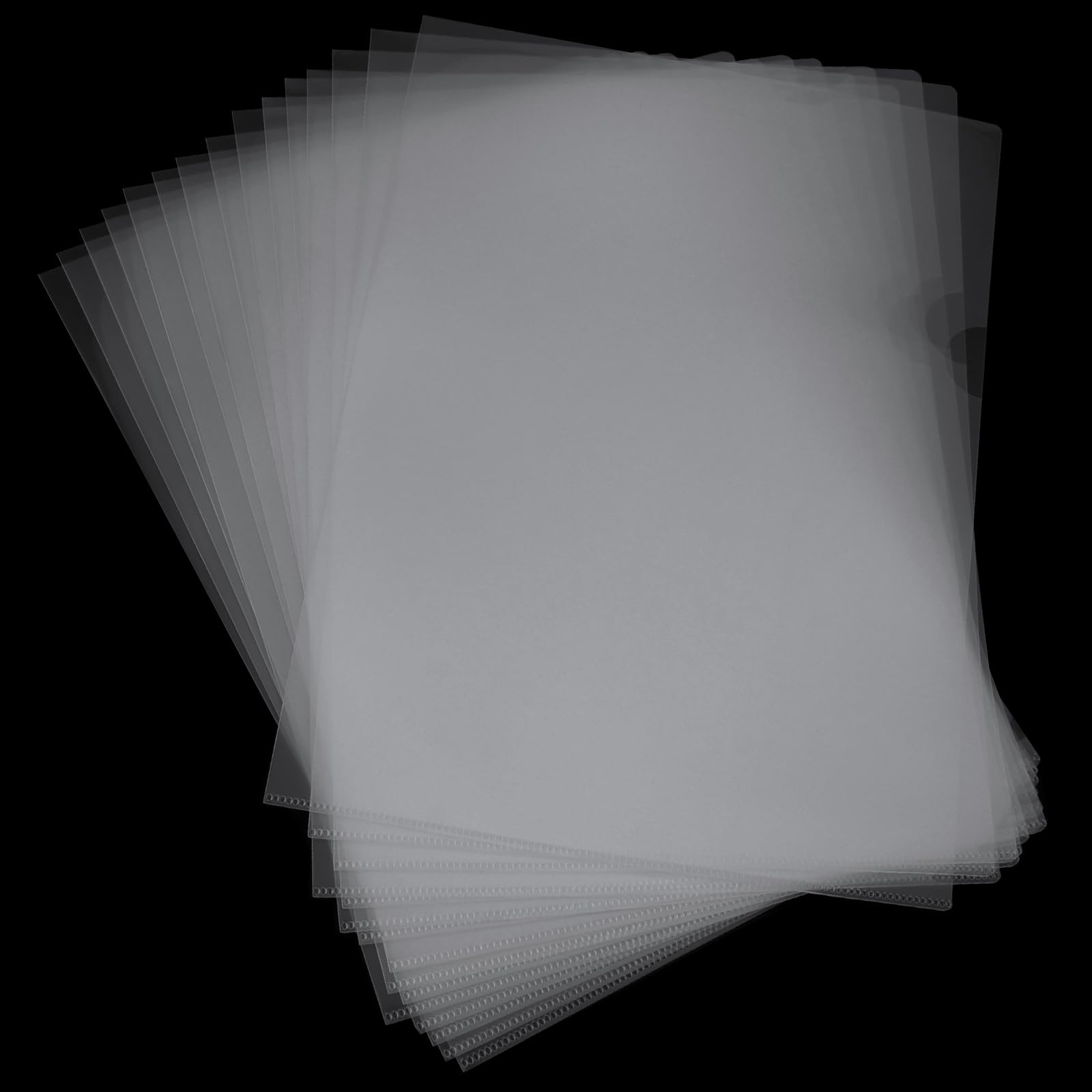 Abaigeal Pack of 60 A4 Plastic Sleeves, Cut Flush Folders, Clear Open Top and Side A4 Cut Flush Folders, 180 Micron Thicken Plastic Wallets for School Office Paper Reports Document