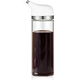 Yiyiring Glass Soy Sauce Dispenser, Small Olive Oil and Vinegar Dispenser, Soy Sauce Bottle, Non Drip Spout Cruet Bottle Container for Oil Vinegar Seasoning Kitchen(8 oz,White,1 Pcs)
