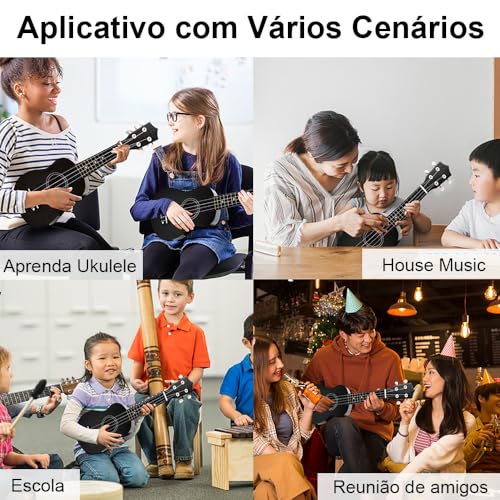 Gavzrt Ukulele 21 Polegadas, Acústico Soprano, Violao Acustico, Kit Ukulele 21 Polegadas, Ukulele Concert, Violão Iniciante, Com Afinador Capa 4 Palhetas Corda Reserva e Manual, Ukelele