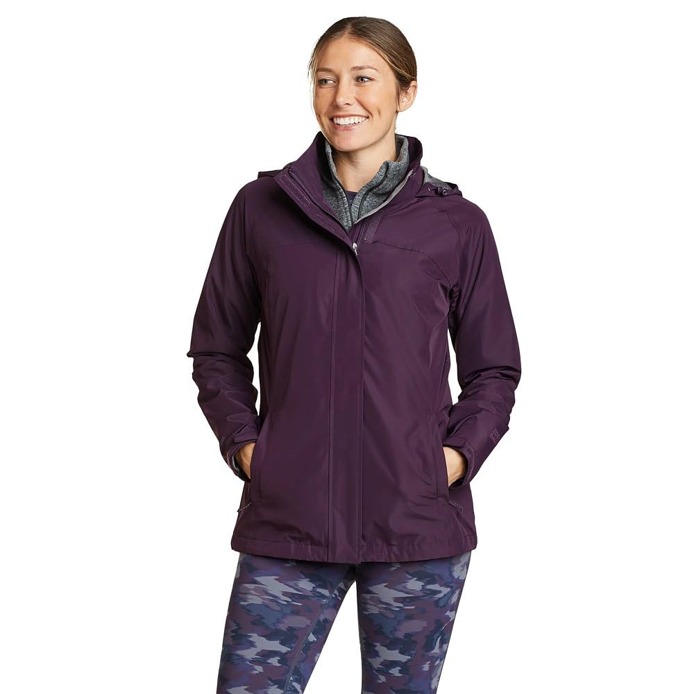 Photo 1 of Eddie Bauer Women's Rainfoil Packable Jacket, Deep Eggplant Recycled, XX-Large
