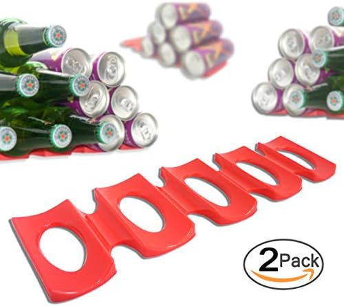Foldable Silicone Wine Stacker, Red - Comes with 1 Bottle Opener