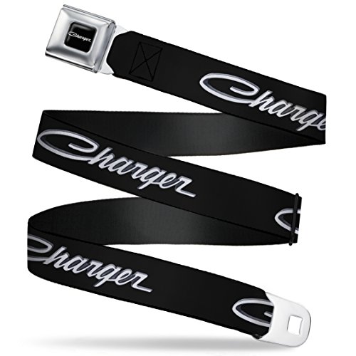 Ford Seatbelt Belt – Black/White, Adjustable 24-38 Inch, Officially Licensed