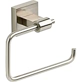 Franklin Brass Maxted (1-Pack) Toilet Paper Holder Satin Nickel Tissue Roll Holder for Bathroom Organization and Storage Euro/Single Post/Hook Toilet Tissue Holder Wall Bathroom Accessories MAX50-SN