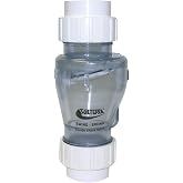 Valterra 200-CU20 PVC Swing/Spring Combination Check Valve, Clear, 2" Union