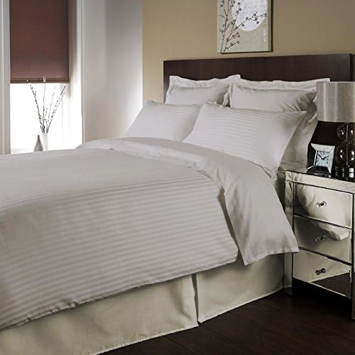 Exotic Bedware 100% Cotton 1 Piece Duvet Cover Stripe (King/Cal King, White) - 600 Thread Count -Premium Quality Duvet Cover Set, Luxury Duvet for Hotel Collection