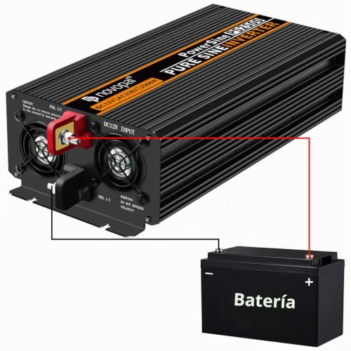 NOVOPAL 2500W Inverter 12V 220v Pure Wave Voltage Converter | 5M Remote Control, 5V 2.4A USB Port, 2 AC Outlets for Car, Truck, Caravan