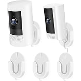 No Drill Wall Mount Compatible with Stick Up Cam and Ring/Indoor Cam &amp; Indoor Cam Plus, Strong Adhesive and No Screws Indoor Camera Mount(3Pack,White)