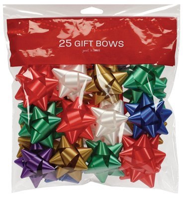 Gift Bows 25 Count Medium Peel N Stick