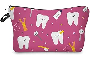 MRSP Cosmetic Bag Makeup bags for women,Small makeup pouch Travel bags for toiletries waterproof (Teeth)