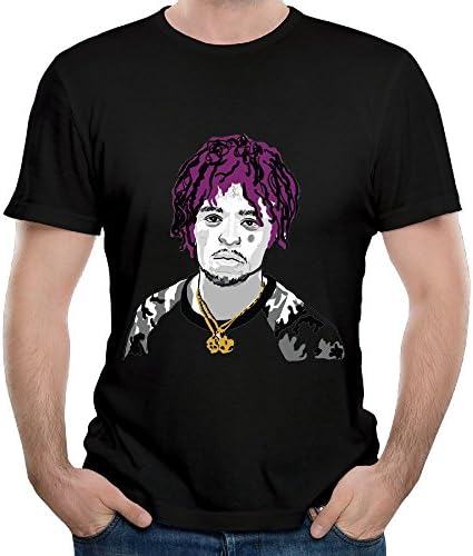 HAOXIANG LIL-Uzi-Vert-Vs Men Digital Printing Interesting Cotton T Black M