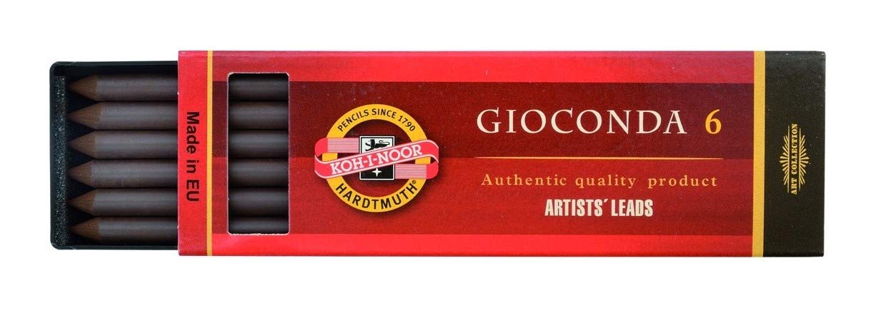 KOH-I-NOOR Drawing Chalks for 5.6mm Diameter 120mm Mechanical Pencil - Sepia Dark Brown