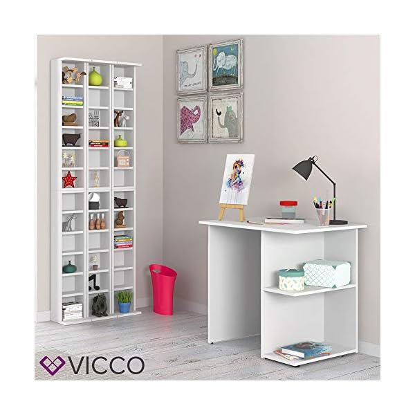 Vicco Schreibtisch Simple, Arbeitstisch fÃ¼r das BÃ¼ro, WeiÃ, 82 x 60 cm – Bild 5