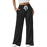 AUTOMET Lounge Pants Women Wide Leg Casual Sweatpants Baggy Workout Sweat Pajamas Pants Fall Fashion Outfits with Pockets
