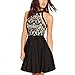 Dreaweet Women's Mesh Vintage Floral Lace Swing Halter Neck Sleeveless Skater Dress