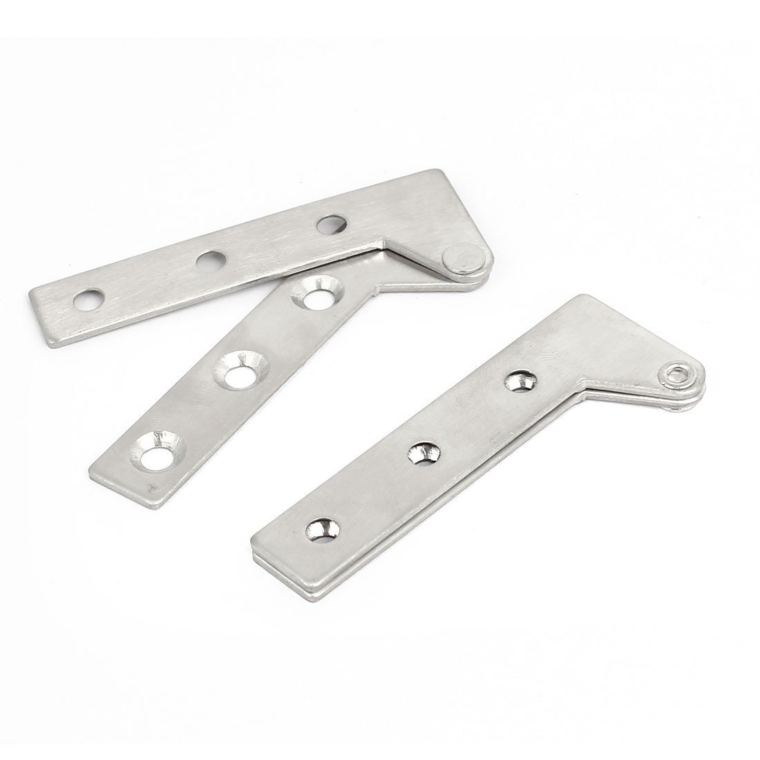Sourcingmap 62mmx24mm 6 Holes 360 Degree Rotatable Door Pivot Hinges Silver Tone 2pcs